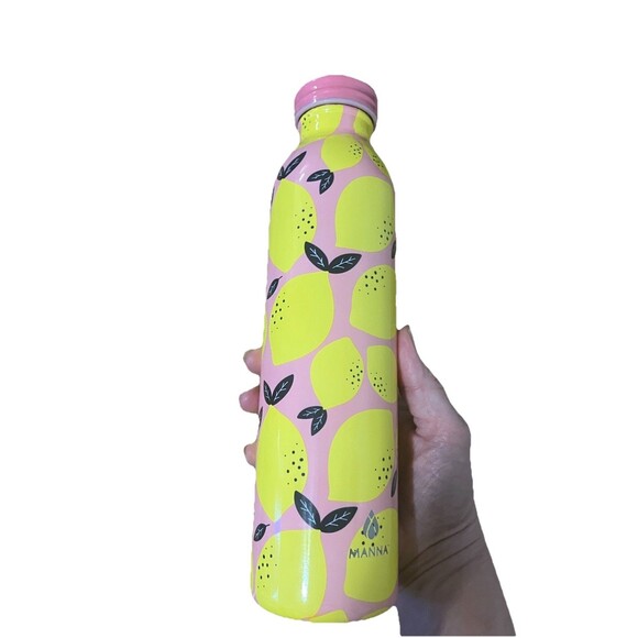 Manna Lemons Stainless Steel Water Bottle - Holds 17 oz - Glossy Finish - 10" - Picture 3 of 16